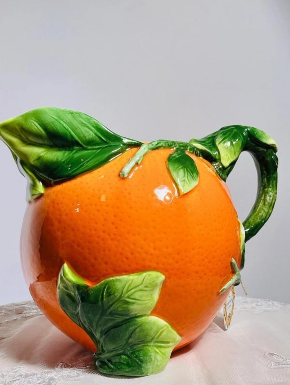 Corner Ruby Orange Collection Ceramic Pitcher